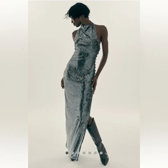 🎉SUPER RARE🎉 Anthropologie NWT MISHA Matilda Sequin Maxi Dress size L. - Picture 3 of 12